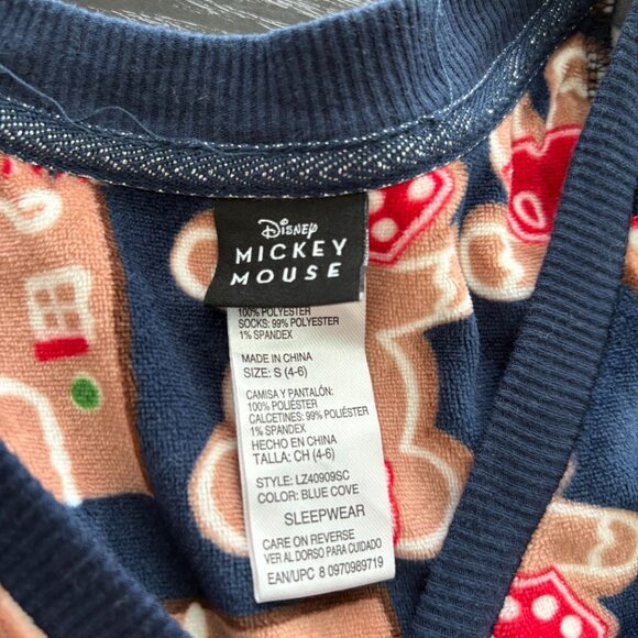 Disney 2 Pc. Pajama Set Gingerbread Mickey & Minnie Size Small EUC - Picture 5 of 8